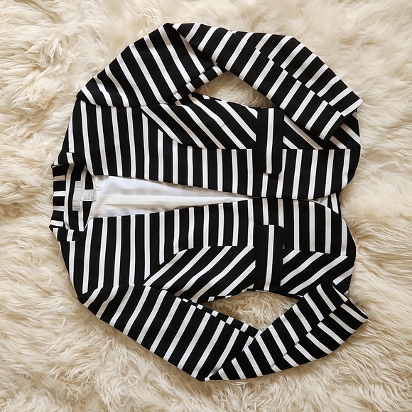H&M black and white structured blazer size 6 - Picture 8 of 14